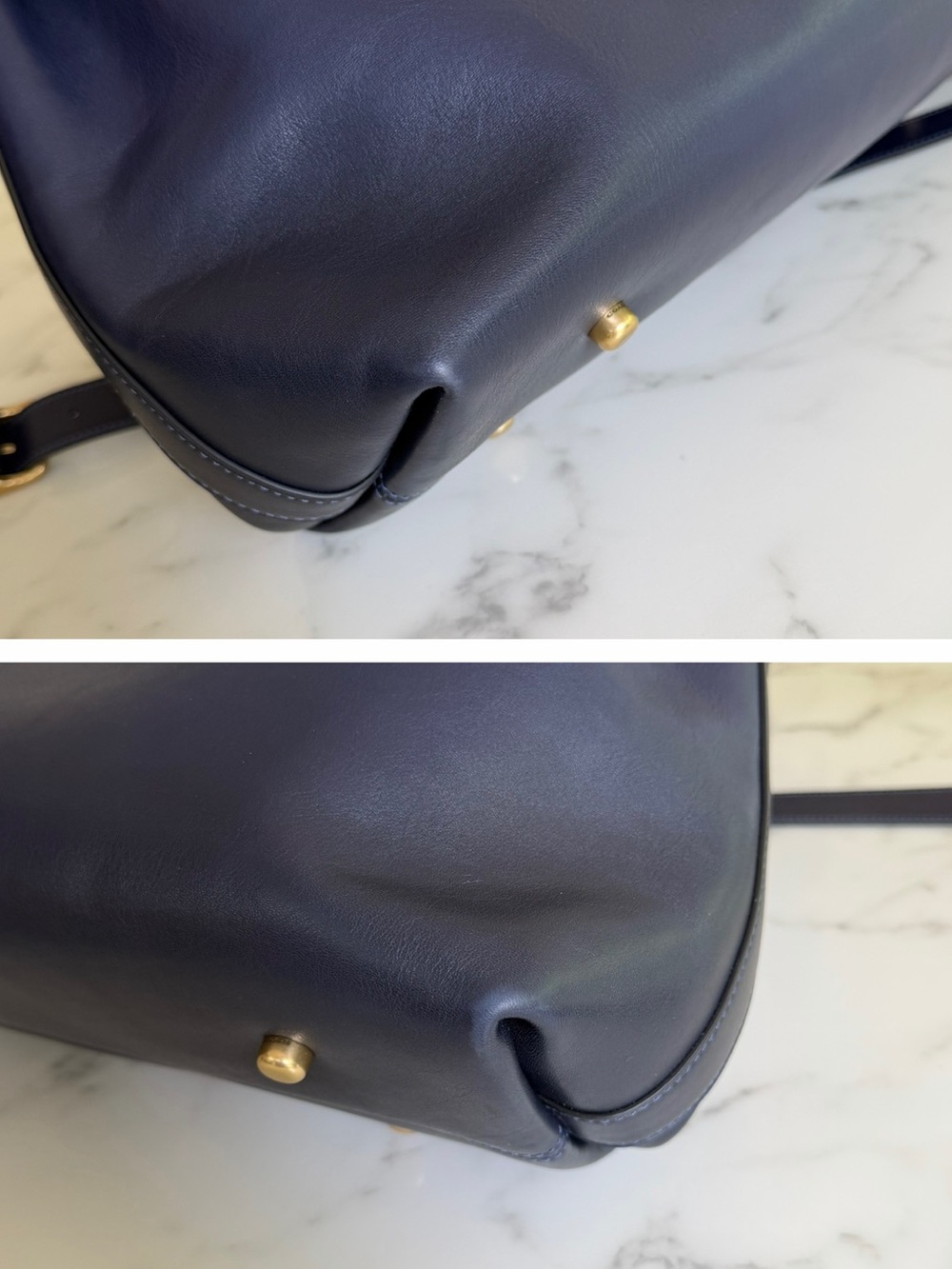 Coach Soft Empire Carryall Bag 40 Burnished Navy Blue XL Crossbody Satchel CW616 - Picture 14 of 16